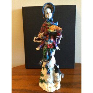 Lenox 1997 Winter Lady Christmas Figurine Snowman Penguin Hand-Painted Porcelain